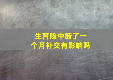 生育险中断了一个月补交有影响吗