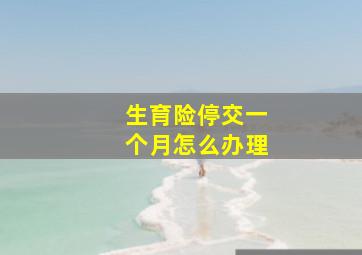 生育险停交一个月怎么办理