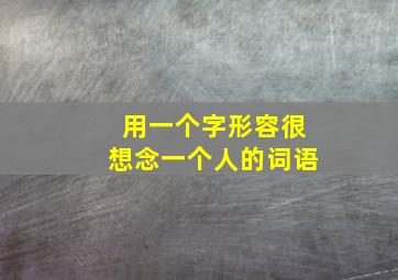 用一个字形容很想念一个人的词语