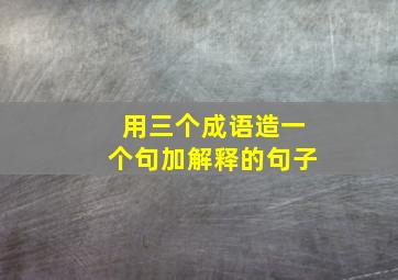 用三个成语造一个句加解释的句子