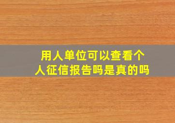 用人单位可以查看个人征信报告吗是真的吗