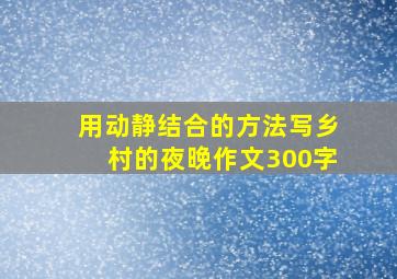 用动静结合的方法写乡村的夜晚作文300字