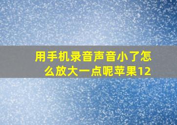 用手机录音声音小了怎么放大一点呢苹果12