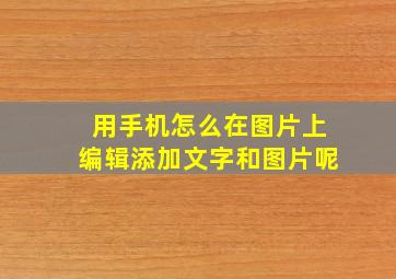 用手机怎么在图片上编辑添加文字和图片呢