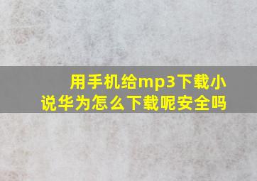 用手机给mp3下载小说华为怎么下载呢安全吗