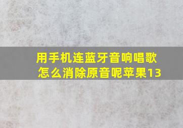 用手机连蓝牙音响唱歌怎么消除原音呢苹果13