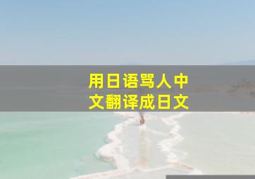 用日语骂人中文翻译成日文