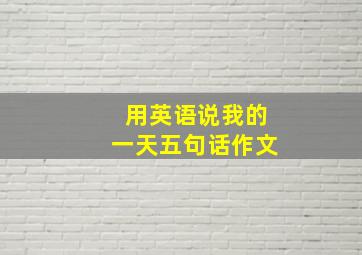 用英语说我的一天五句话作文