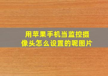 用苹果手机当监控摄像头怎么设置的呢图片