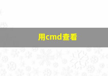 用cmd查看