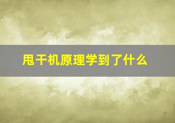 甩干机原理学到了什么