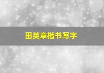 田英章楷书写字