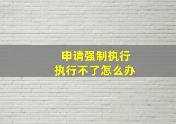 申请强制执行执行不了怎么办