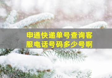 申通快递单号查询客服电话号码多少号啊