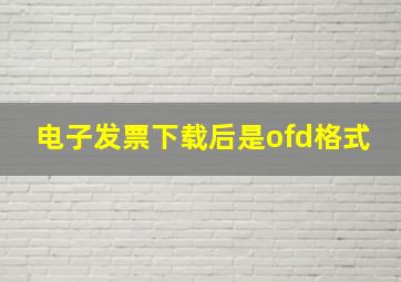 电子发票下载后是ofd格式