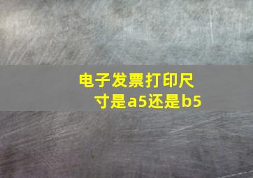 电子发票打印尺寸是a5还是b5