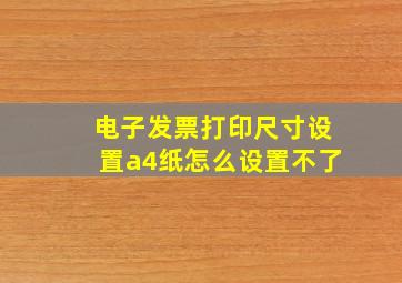 电子发票打印尺寸设置a4纸怎么设置不了