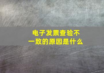 电子发票查验不一致的原因是什么