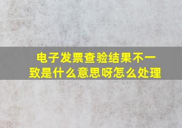 电子发票查验结果不一致是什么意思呀怎么处理