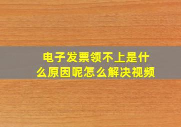 电子发票领不上是什么原因呢怎么解决视频