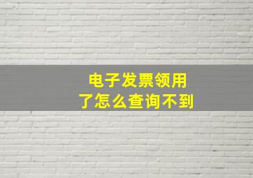 电子发票领用了怎么查询不到