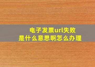 电子发票url失败是什么意思啊怎么办理