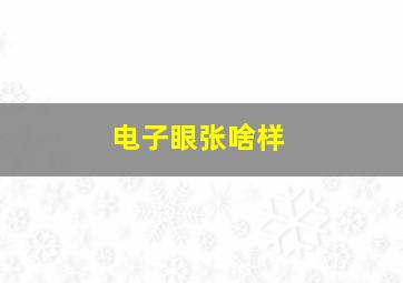 电子眼张啥样