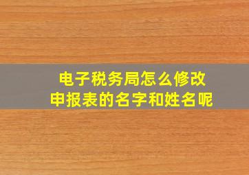 电子税务局怎么修改申报表的名字和姓名呢