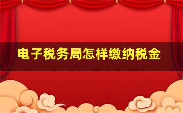 电子税务局怎样缴纳税金