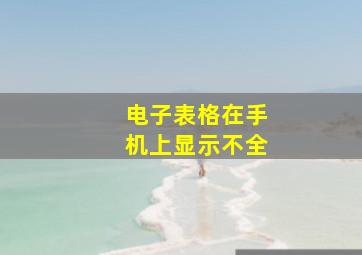 电子表格在手机上显示不全