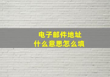 电子邮件地址什么意思怎么填