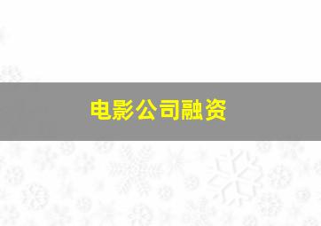 电影公司融资