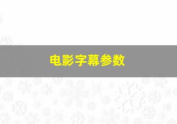 电影字幕参数