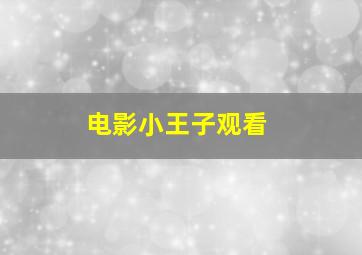 电影小王子观看