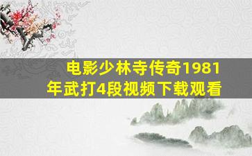 电影少林寺传奇1981年武打4段视频下载观看