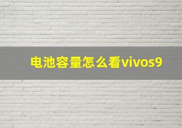 电池容量怎么看vivos9