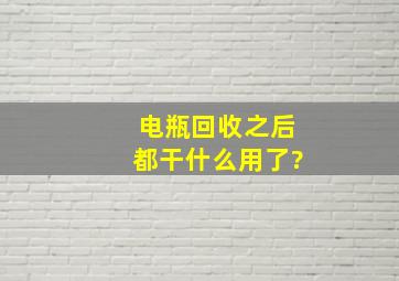 电瓶回收之后都干什么用了?