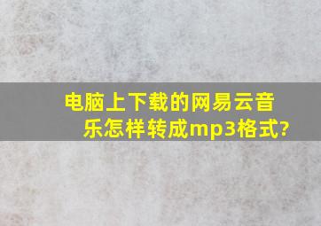 电脑上下载的网易云音乐怎样转成mp3格式?