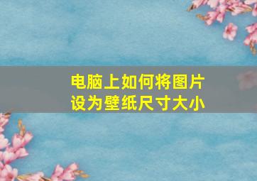 电脑上如何将图片设为壁纸尺寸大小