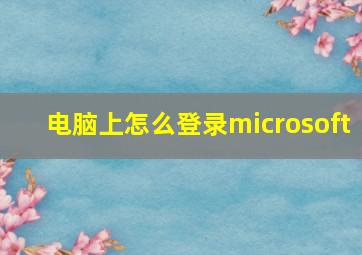 电脑上怎么登录microsoft