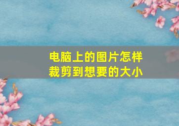 电脑上的图片怎样裁剪到想要的大小