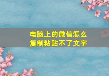 电脑上的微信怎么复制粘贴不了文字