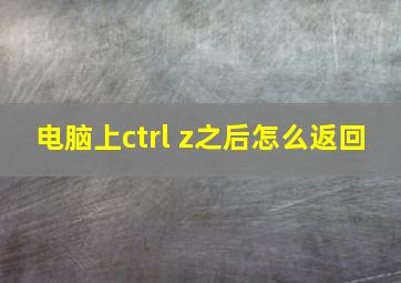 电脑上ctrl+z之后怎么返回