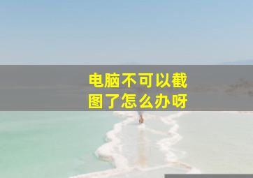 电脑不可以截图了怎么办呀