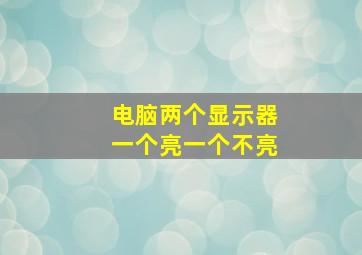 电脑两个显示器一个亮一个不亮