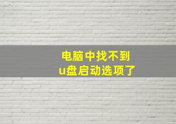 电脑中找不到u盘启动选项了