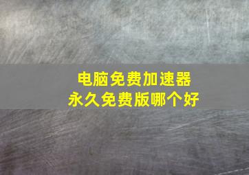 电脑免费加速器永久免费版哪个好