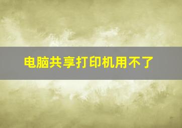 电脑共享打印机用不了