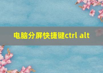 电脑分屏快捷键ctrl+alt+