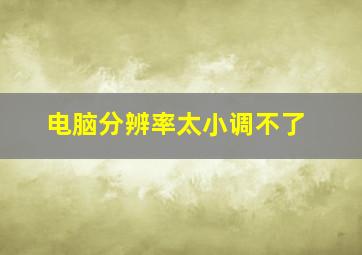 电脑分辨率太小调不了